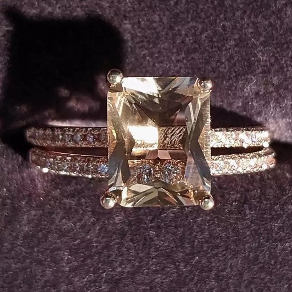 💍NEW 18K ROSE GOLD MORGANITE SET RING💍 - Picture 5 of 6